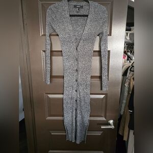 Chic Gray Knit Button-Up Jumpsuit